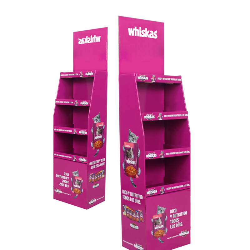 貓糧4層紙板展架 寵物用品紙質(zhì)陳列架